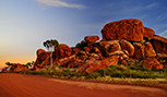 Les Marbres du diable au nord de l'Australie